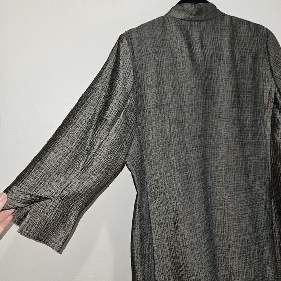 EILEEN FISHER Silk Duster Topper Gray Women's Lightweight Jacket Cardigan $498 - Picture 11 of 12